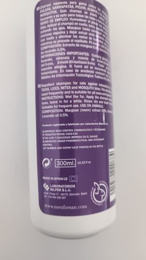 Champú Anti-insectos Gatos 300ml Men For Sun - Imagen 2